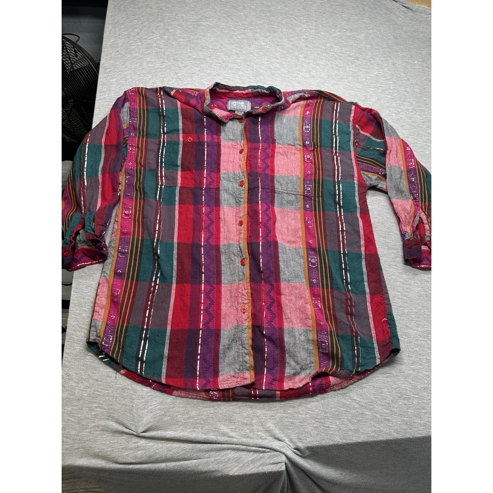VTG Sorrel Women's Plus Plaid‎ Multicolor Shirt 14/16